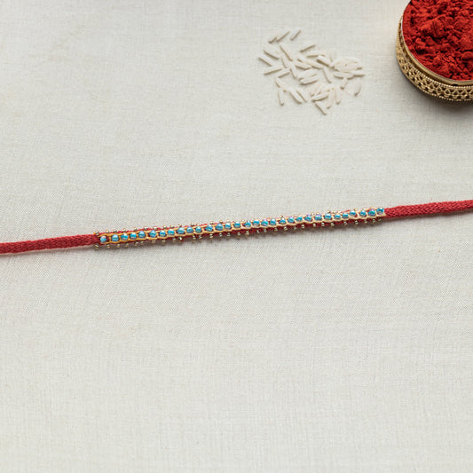 Hand Embroidered Beadwork Chain Rakhi