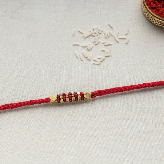 Tribal Dokra Craft Brass & Threadwork Rakhi 09