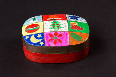 Handpainted Paper Mache Multipurpose Box