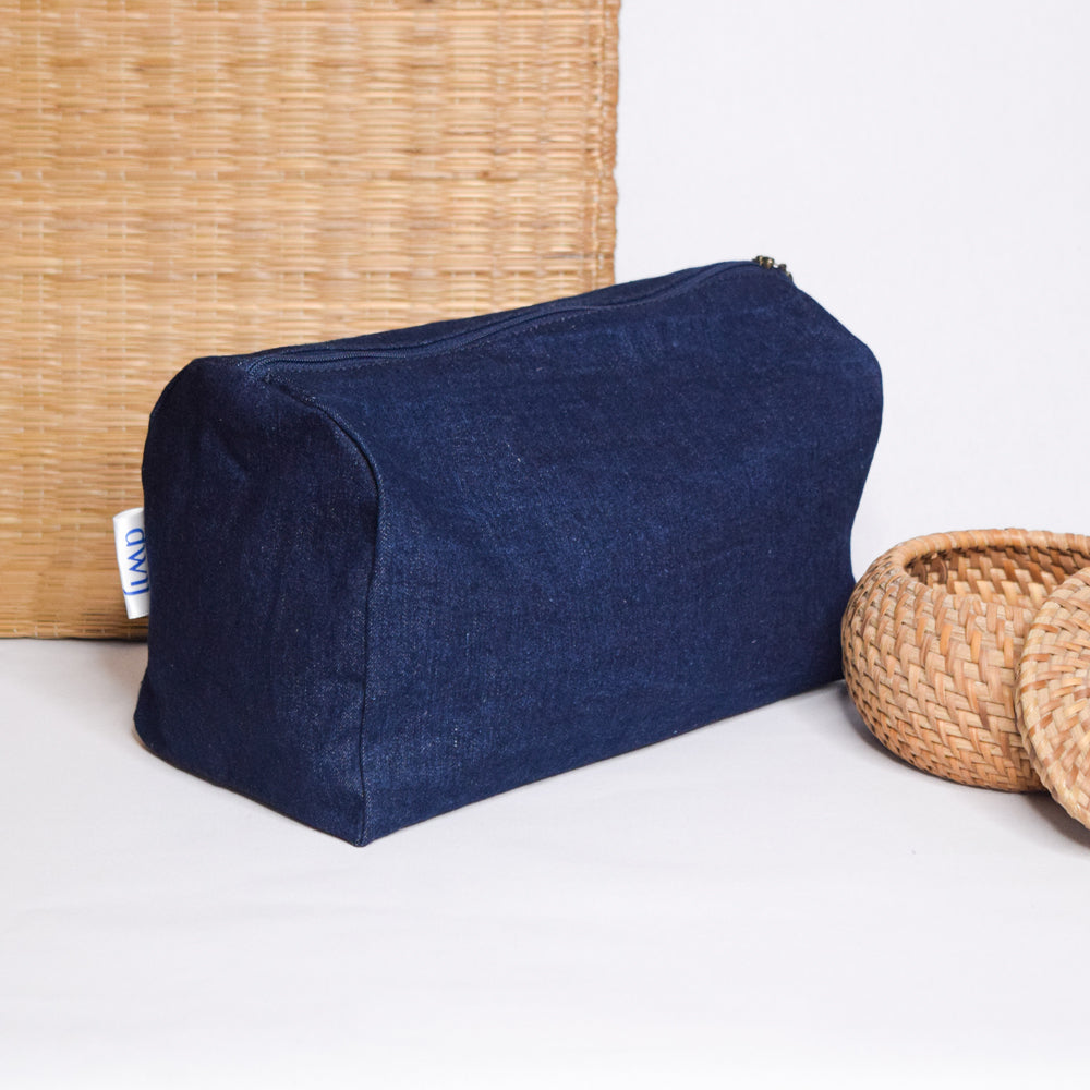 Denim Travel Pouch Set