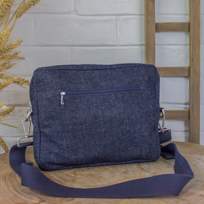 Blue - Upcycled Unisex Crossbody Office Sling Bags