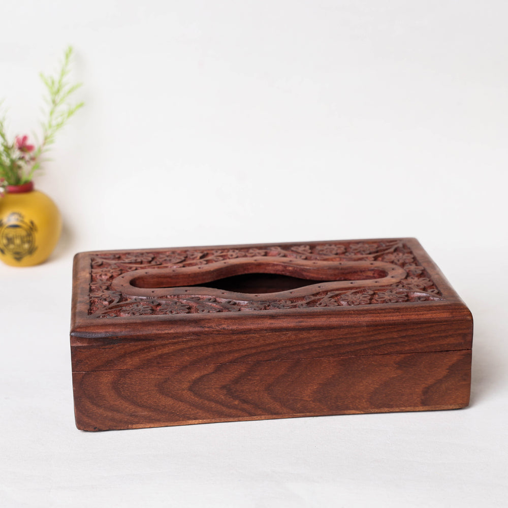 wooden tissue box 