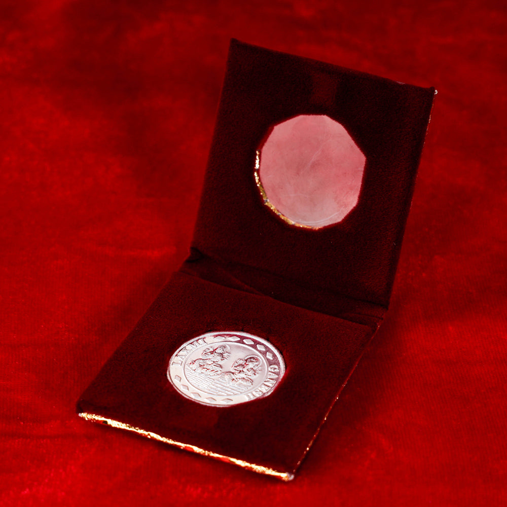 Silver Lakshmi and Ganesh Coin