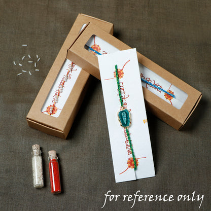 Flower - Handmade Paper Quilling Rakhi & Lumba Set