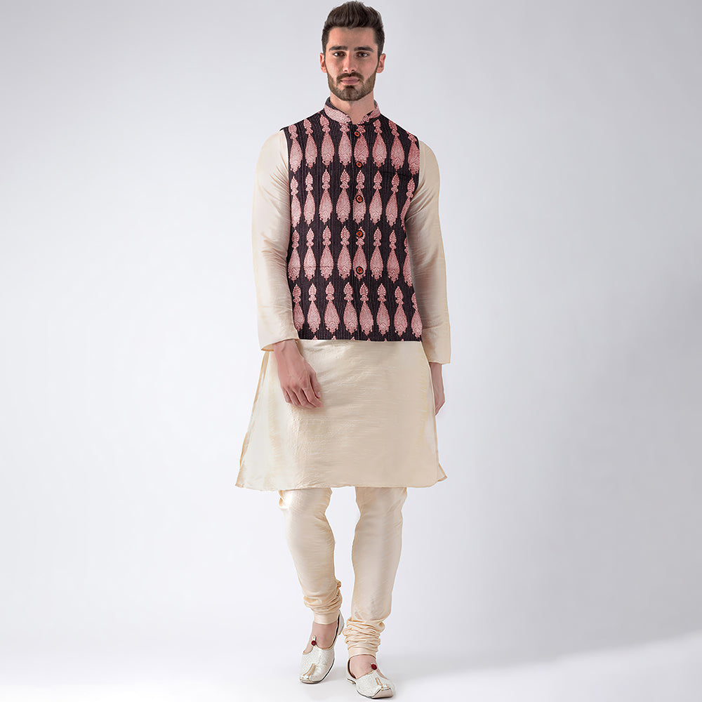 block printed nehru jacket