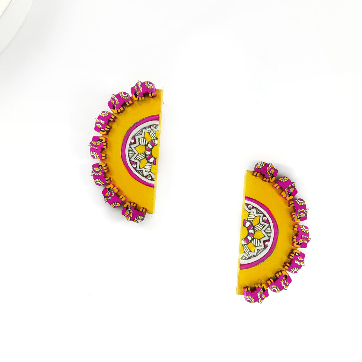 madhubani handpainted earrings