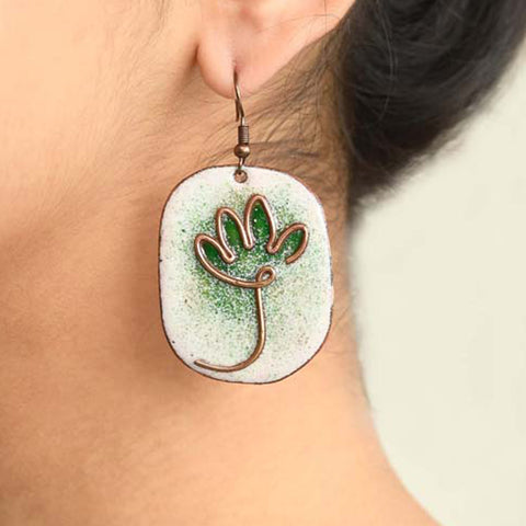 copper enamel earrings