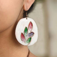 copper enamel earrings