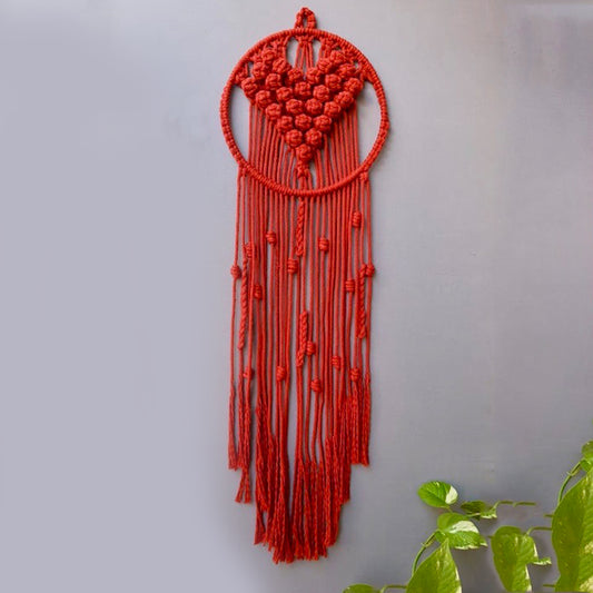 Le Coeur Dream-Catcher Wall Hanging - Red