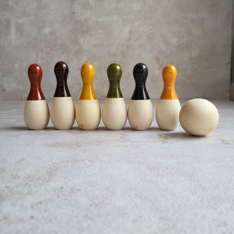 wooden bowling set