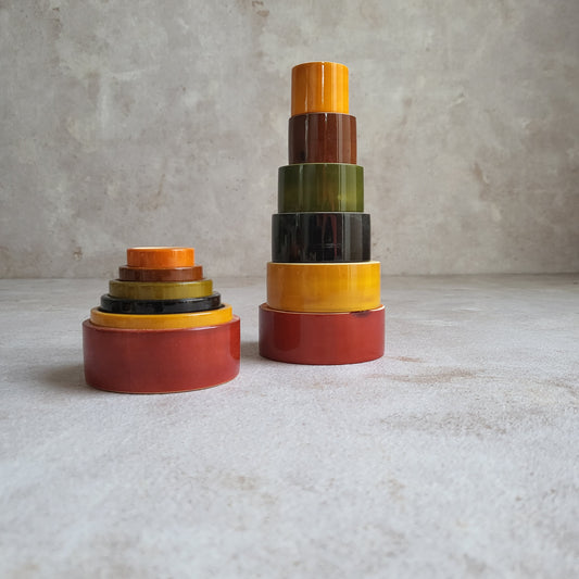 Handcrafted Wooden Nesting and stacking cups