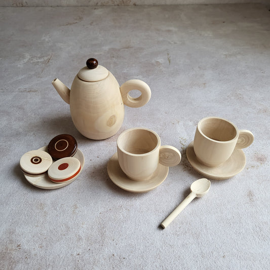 Handcrafted Wooden Mini Tea Set
