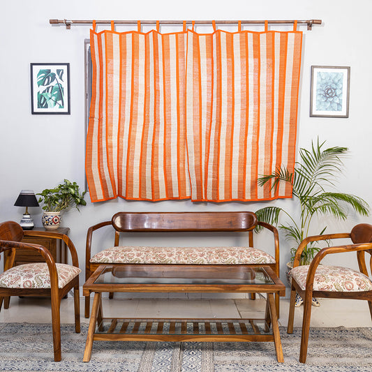 Orange - Madur Grass Window Curtain of Midnapore (5 x 4 feet)