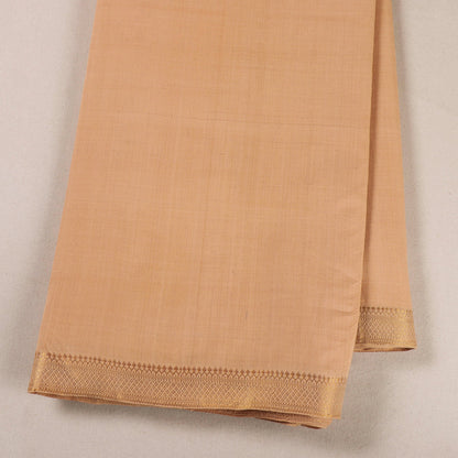 Beige - Original Mangalagiri Handloom Cotton  Zari Border Fabric