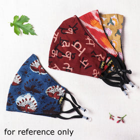  Sanganeri Block Printed Cotton 3 Layer Snug Fit Face Cover 