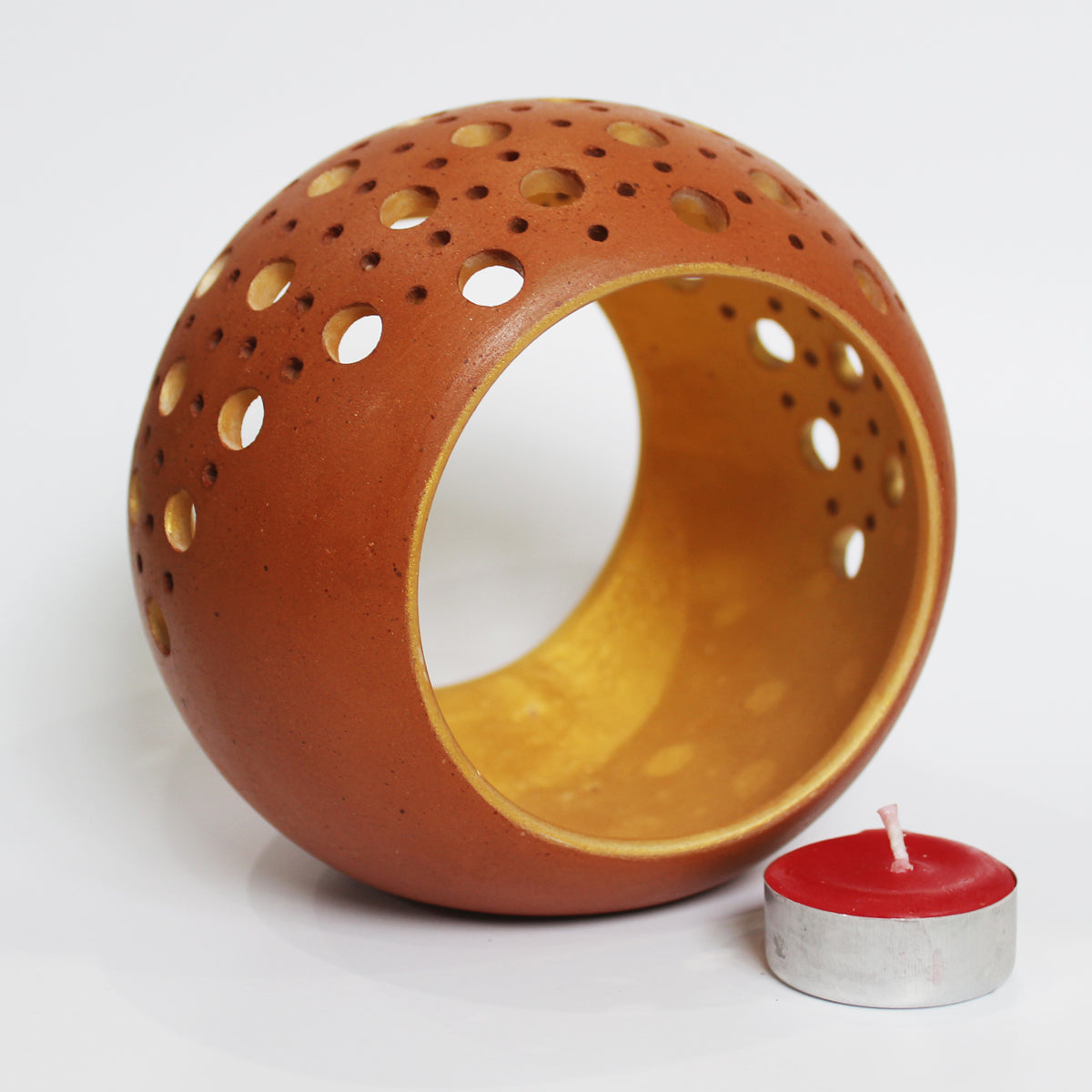 Terracotta Handmade "RING" Tealight Holder