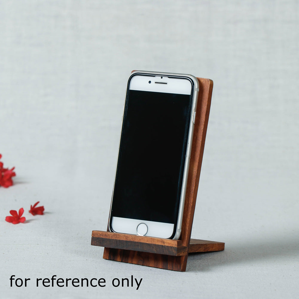Handcarved Sheesham Wood Mobile Stand