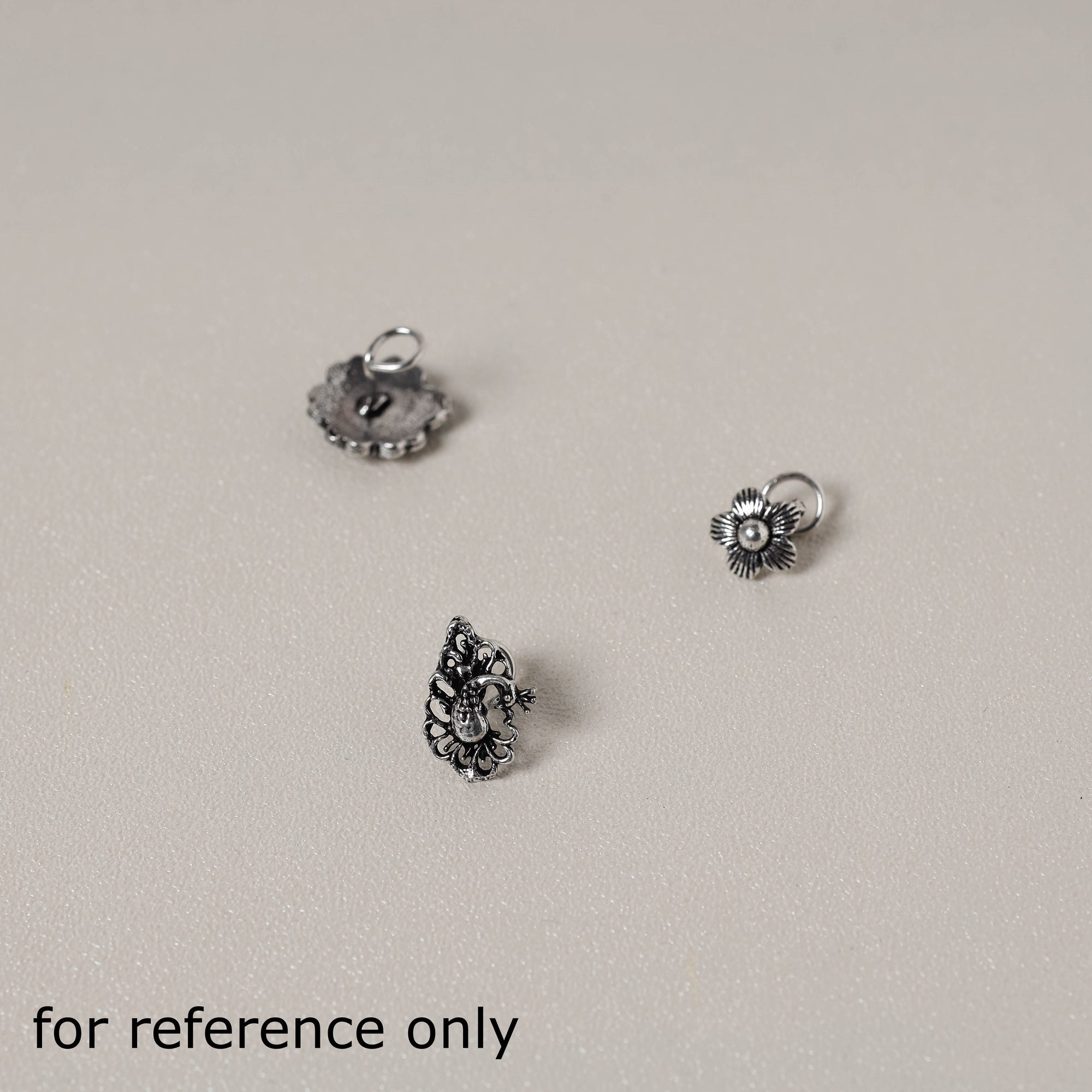  Antique Silver Finish Oxidised Brass Base Nosepin 