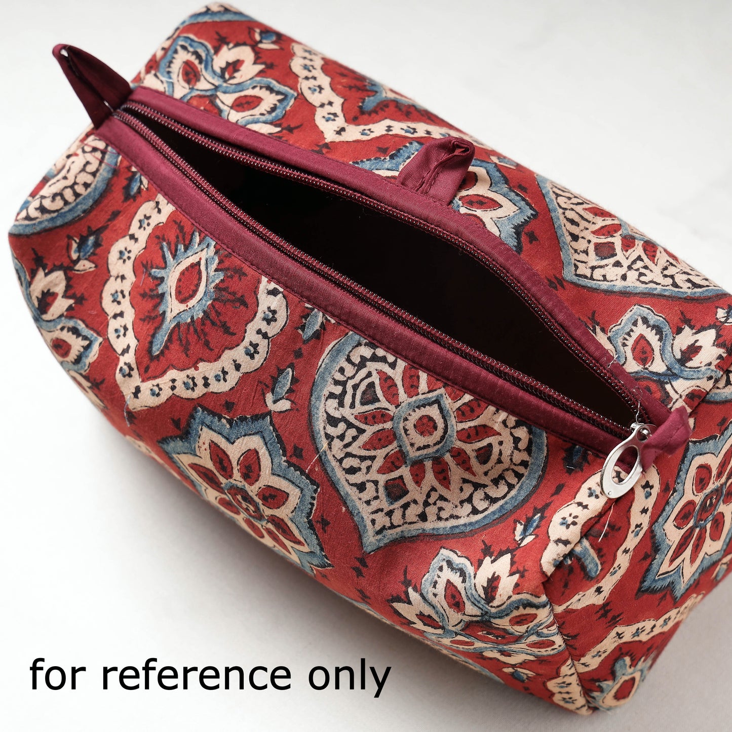 Ajrakh Block Printed Cotton Toiletry Bags (Set of 3)