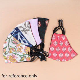  Sanganeri Block Printed Cotton 3 Layer Snug Fit Face Cover 