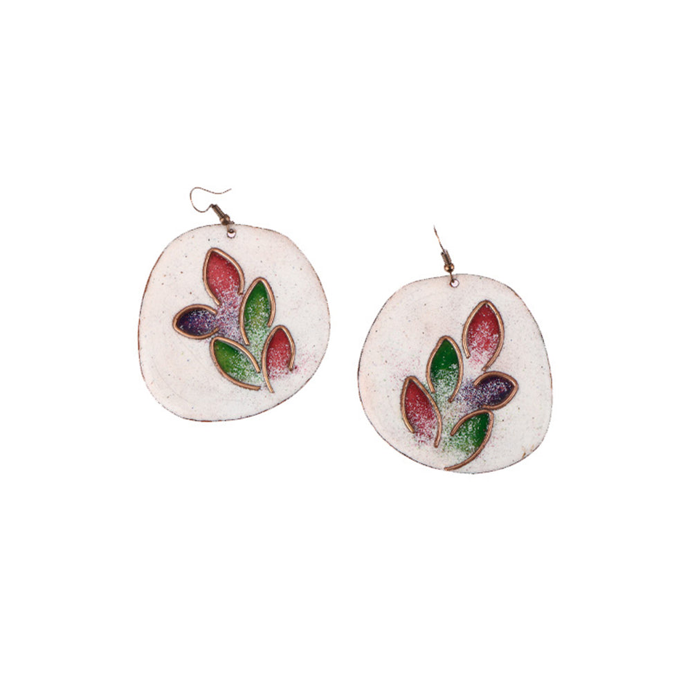 copper enamel earrings