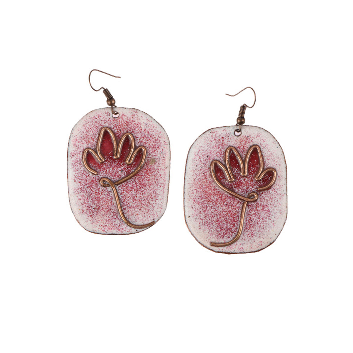 copper enamel earrings