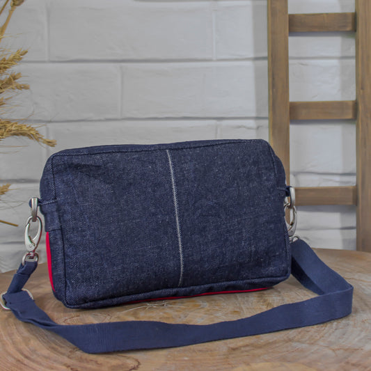 Blue - Upcycled Women's Crossbody Office Sling Bags