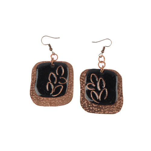 copper enamel earrings