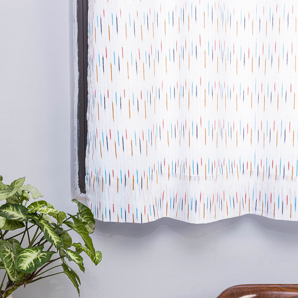 Pochampally Ikat Weave Pure Cotton Fabric Window Curtain (5 x 3 Feet) (single piece)