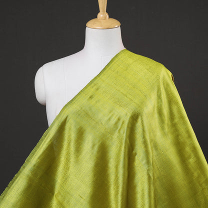 Parrot Green Vidarbha Tussar Dupion Silk Handloom Fabric