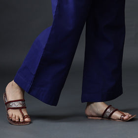 Red & blue phulia jamdani silk kurta with palazzo dupatta