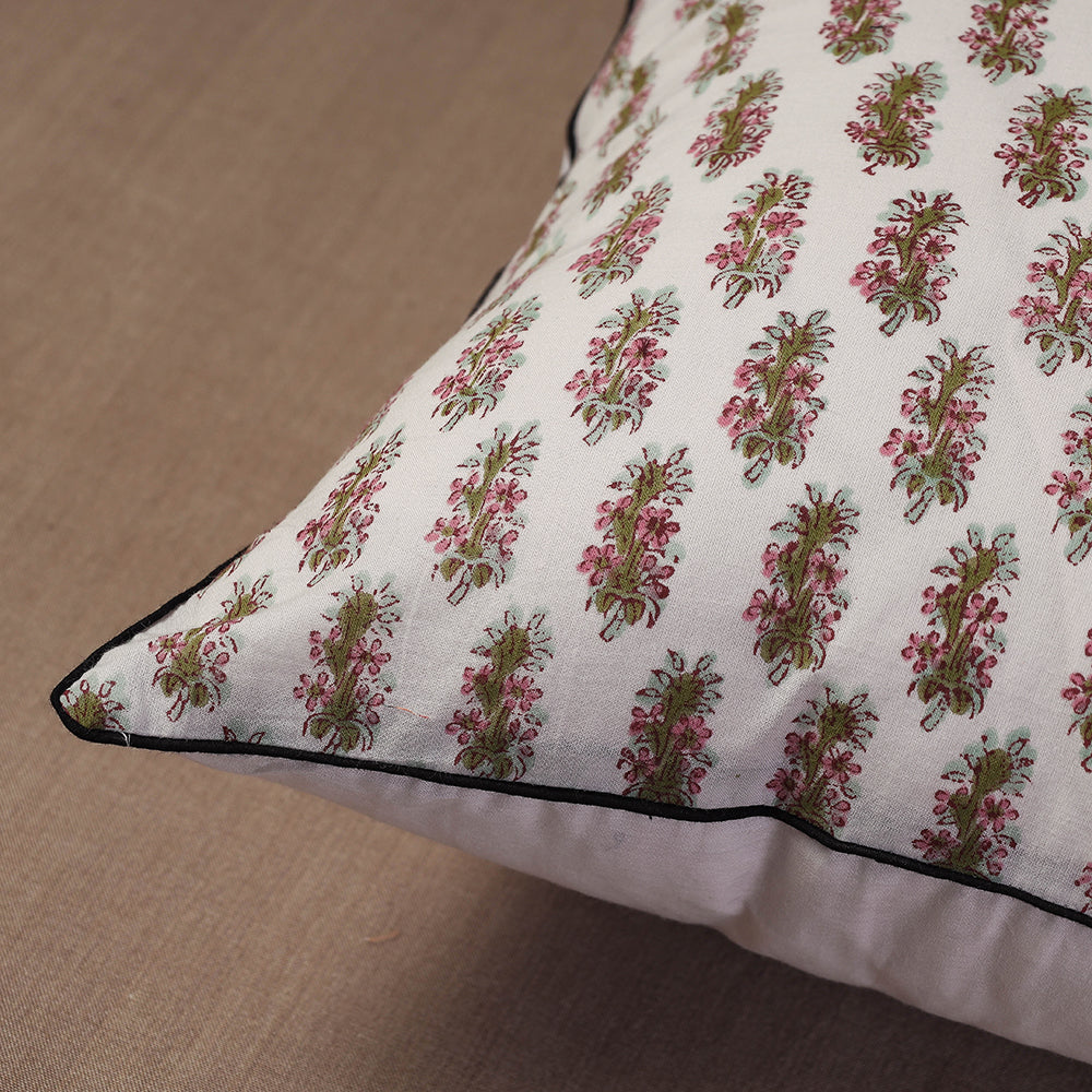 Blue - Hand Block Print Sanganeri Cushion Cover 20