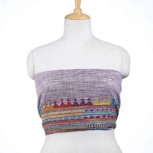 Purple - Lambani Embroidery Handspun Cotton Blouse Piece