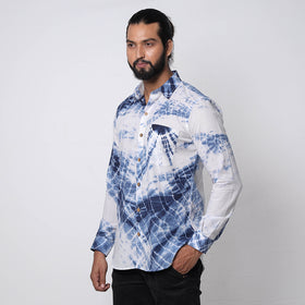 Buy Shibori Tie-Dye Cotton Men Full Sleeve Shirt Online at iTokri.com