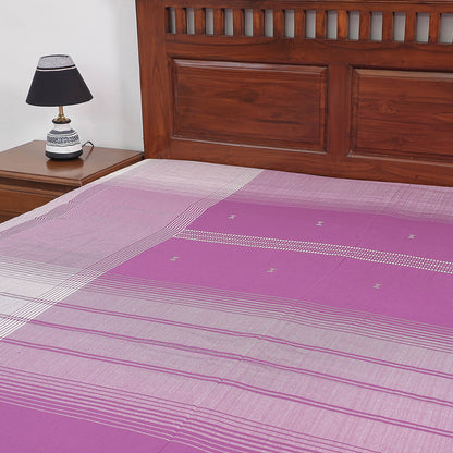 Purple - Kutch Weaving Handloom Cotton Double Bed Cover (107 x 91 in)