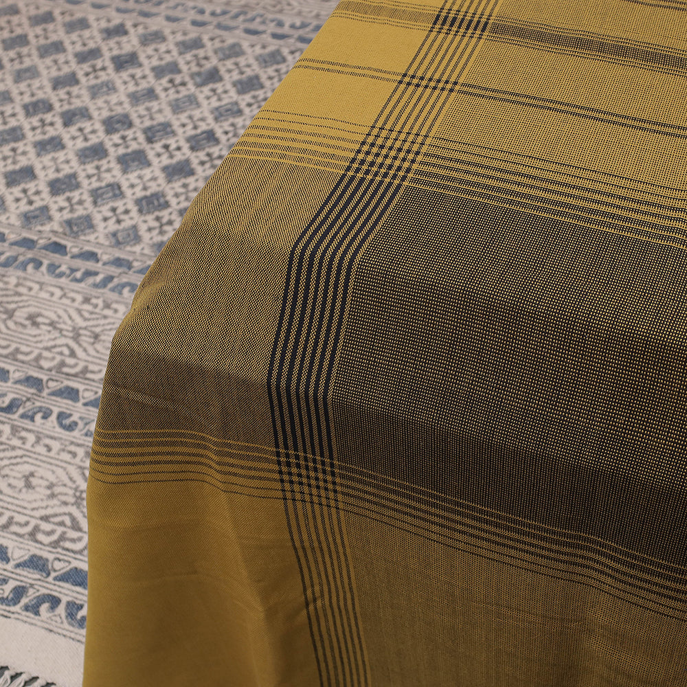 Brown - Kutch Weaving Handloom Cotton Double Bed Cover (107 x 91 in)