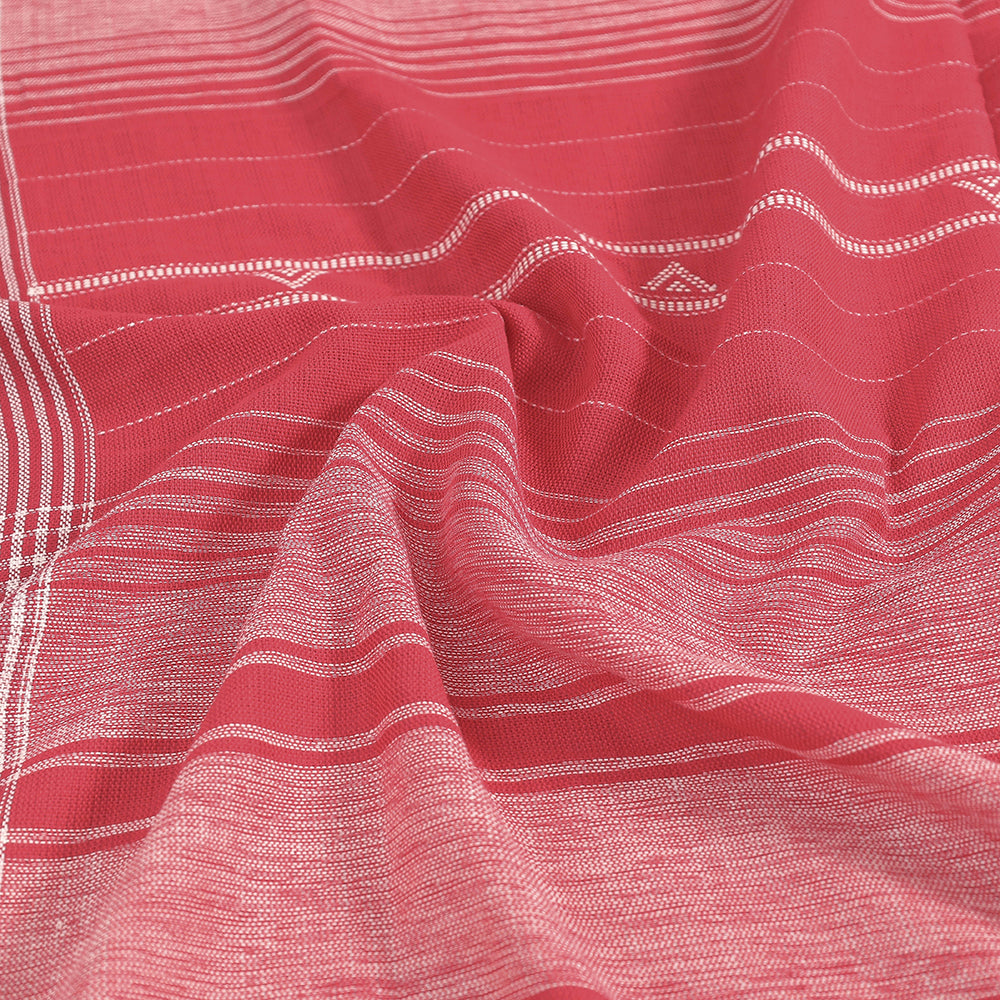 Pink - Kutch Weaving Handloom Cotton Double Bed Cover (107 x 91 in)