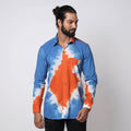 Shibori Tie-Dye Cotton Men Full Sleeve Shirt