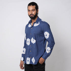  Shibori Tie-Dye Cotton Men Full Sleeve Shirt 