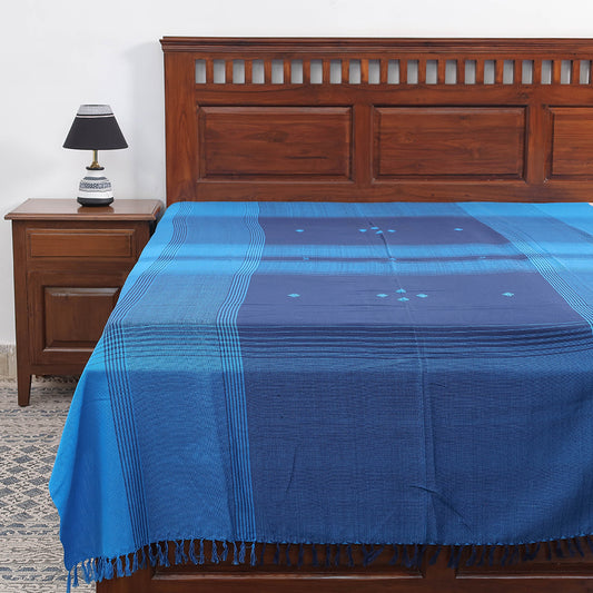 Blue - Kutch Weaving Handloom Cotton Single Bed Cover (91 x 60 in)