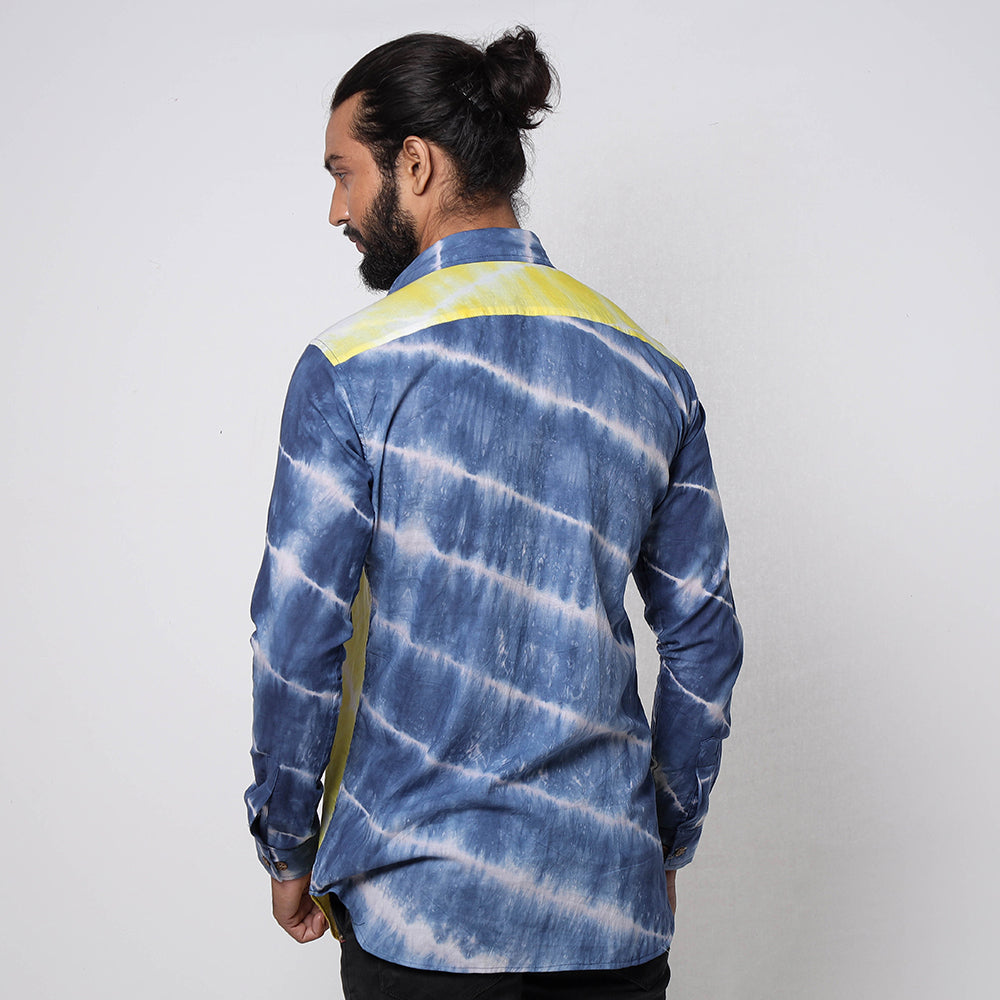 Buy Shibori Tie-Dye Cotton Men Full Sleeve Shirt Online at iTokri.com