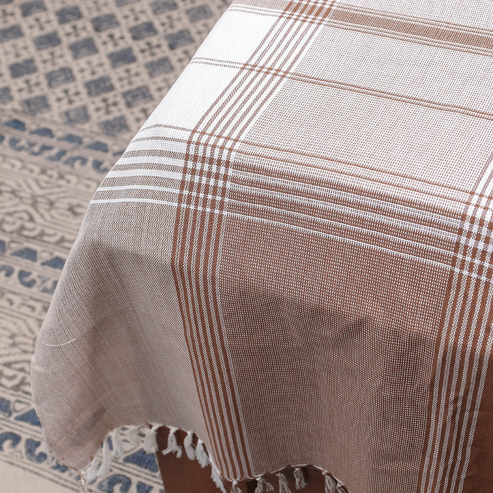 Brown - Kutch Weaving Handloom Cotton Single Bed Cover (91 x 60 in)