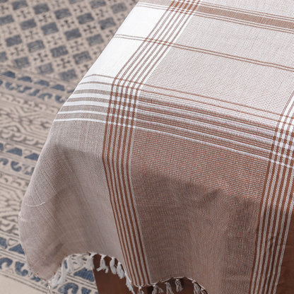 Brown - Kutch Weaving Handloom Cotton Single Bed Cover (91 x 60 in)