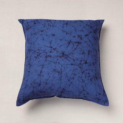 Blue - Hand Batik Printed Pure Cotton Cushion Cover (18 x 18 in)