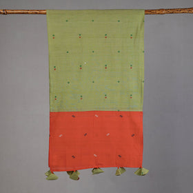 Buy Godavari Jamdani Buti Patchwork Cotton Stole with Tassels Online at iTokri.com