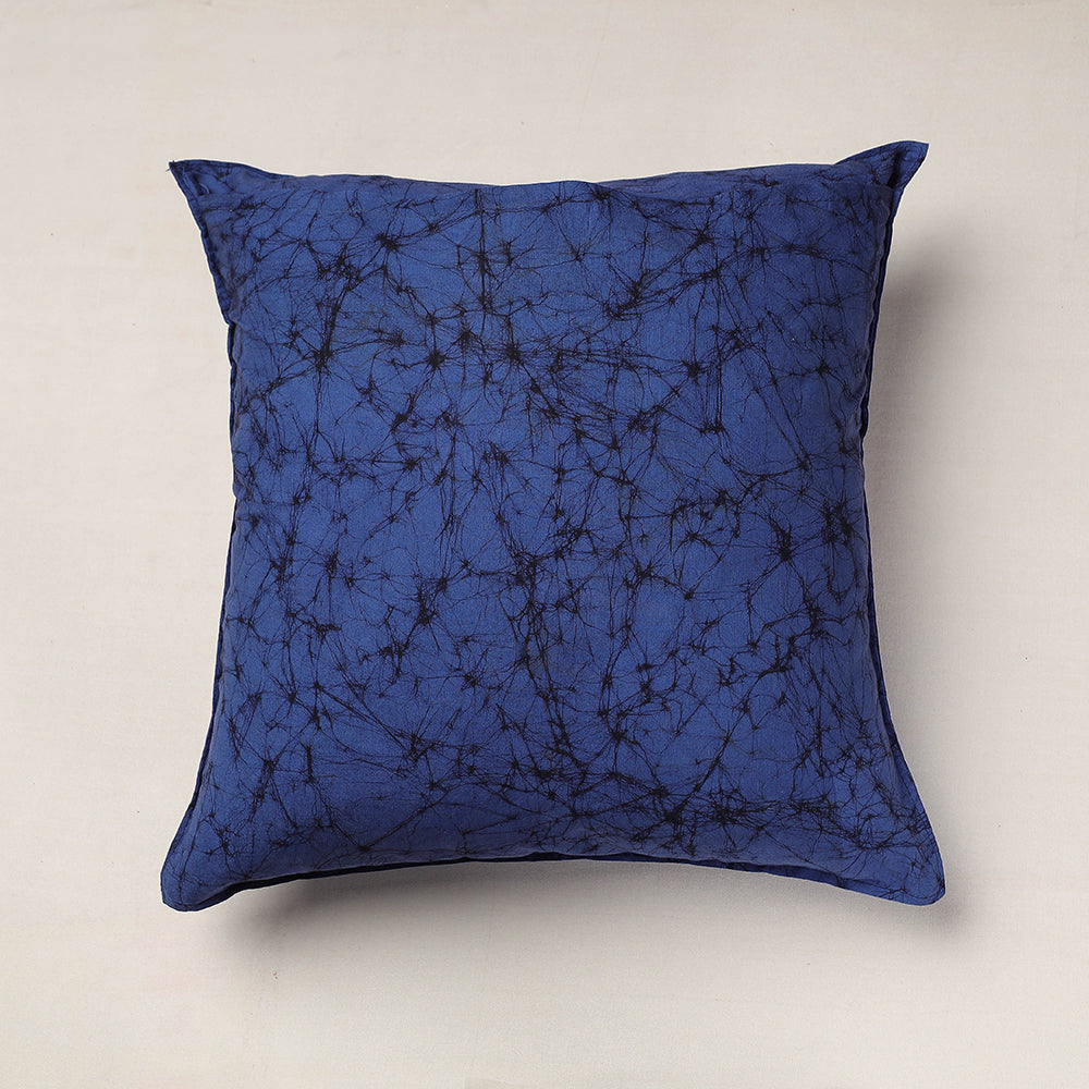 Blue - Hand Batik Printed Cotton Cushion Cover (18 x 18 in)