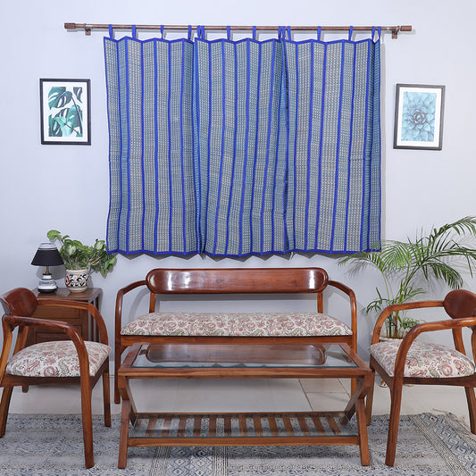 Blue - Madur Grass Window Curtain of Midnapore (5 x 4 feet)