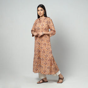  Kalamkari Block Printed Cotton Long Kurta For Women