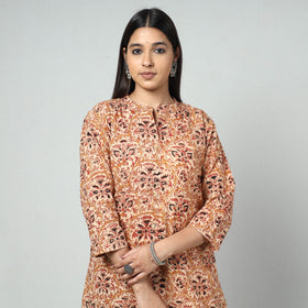  Kalamkari Block Printed Cotton Long Kurta For Women