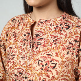  Kalamkari Block Printed Cotton Long Kurta For Women